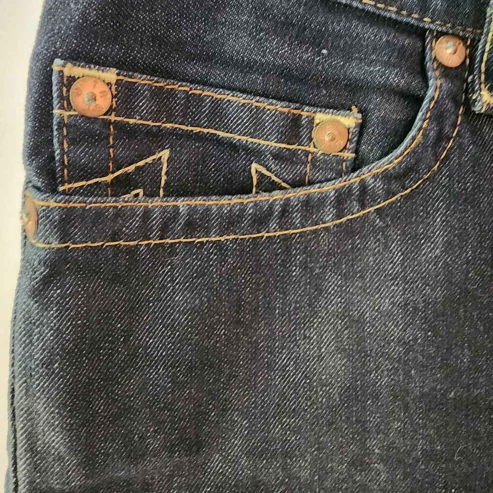 True Religion World Tour Straight Leg Indigo Denim Jeans Mens 35